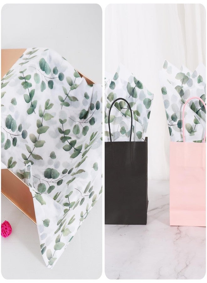 بيشيدا ورق تغليف هدايا بيشيدا بنقشة الأوكالبتوس، ورق تغليف أخضر لأكياس الهدايا، مقاس 14 × 20 بوصة، مناسب لأعياد الميلاد وحفلات الزفاف والكريسماس والأعمال اليدوية والزهور - 50 ورقة - Image 2